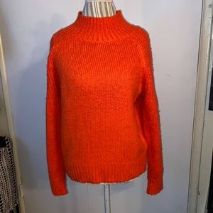 Pumpkin Orange Wool Alpaca Mock Neck Size XSmall